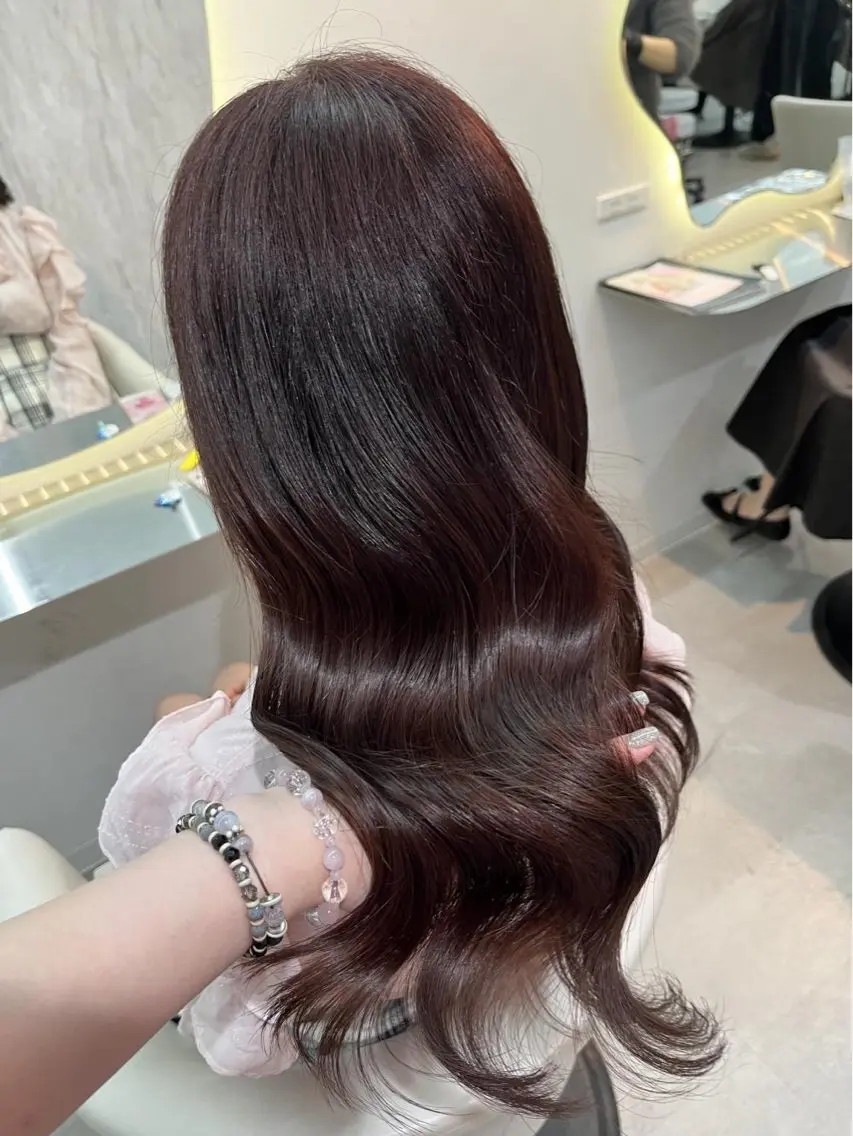 セミロング ピンクブラウン ヘアカラー トリートメント 🫧神田桃歌🫧 赤羽/ワンカラー🦋のヘアスタイル
