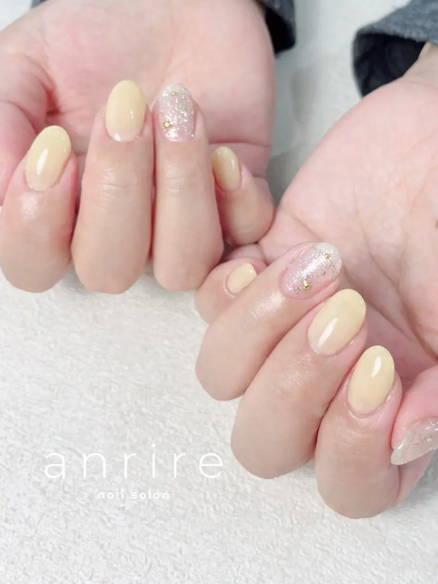 ネイル ジェルネイル キラキラネイル ラメ(グリッター) ワンカラーネイル パラジェル nailsalon anrireのネイルデザイン