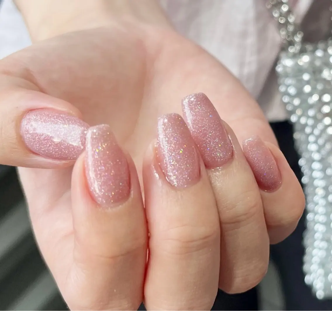 ネイル キラキラネイル ピンク Riry.S°＊ knailのネイルデザイン