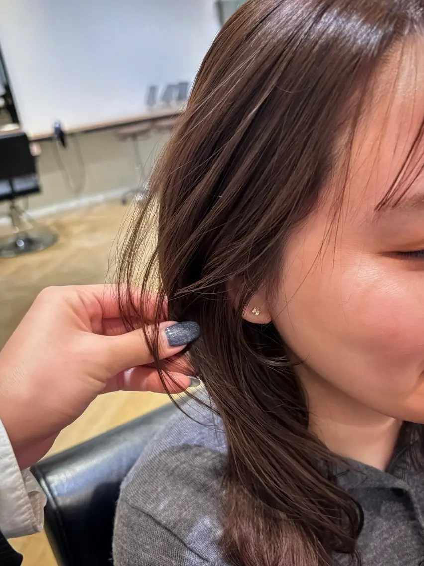 ロング カラー ブリーチ 透明感カラー グレージュ ブリーチなしカラー 🫧nari🫧 谷町 大阪のヘアスタイル