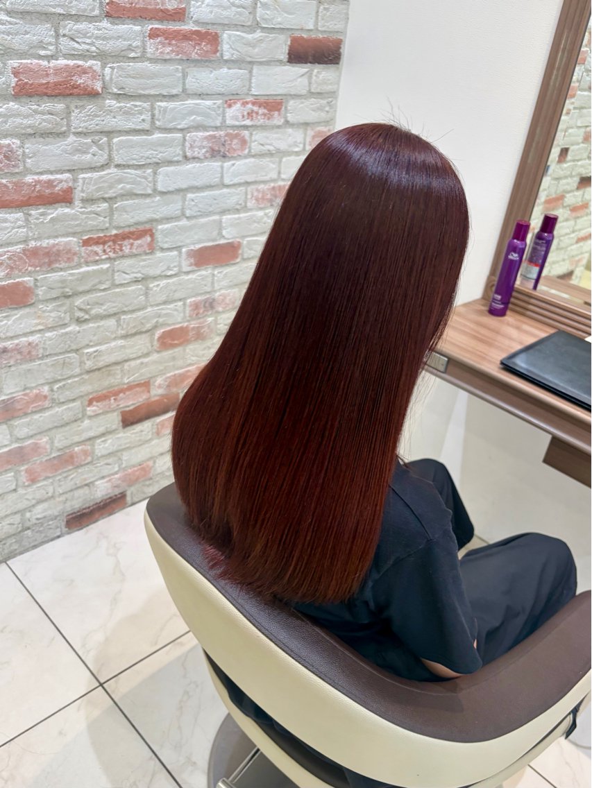 ロング カラー イルミナカラー レッドカラー ✨🎃Ash 新杉田🎃✨山本のヘアスタイル
