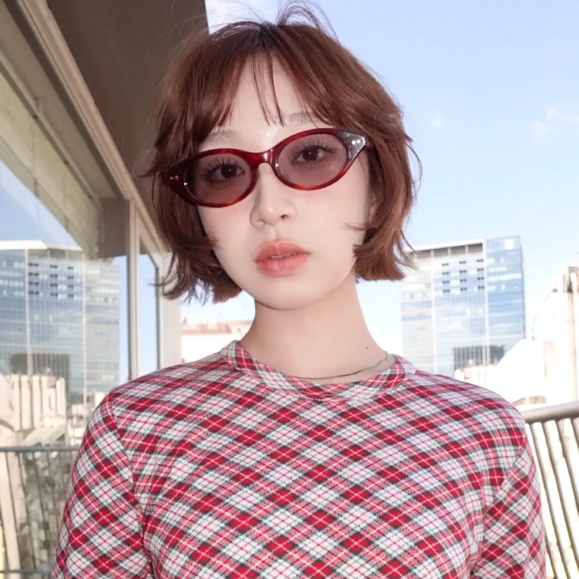 ショート カラー パーマ ボブレイヤー ブラウンカラー ナチュラルブラウン ボブ レイヤーカット レイヤーカット ボブ 渋谷のヘアスタイル