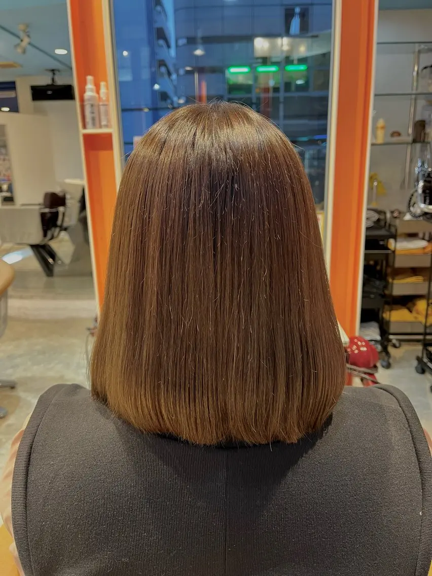ミディアム カラー パーマ カット ヘアカラー 縮毛矯正 うしだ かおるのヘアスタイル