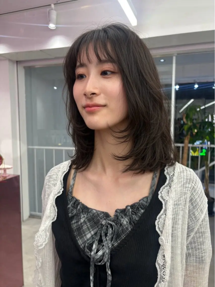 ミディアム カット 中野 光瑠のヘアスタイル
