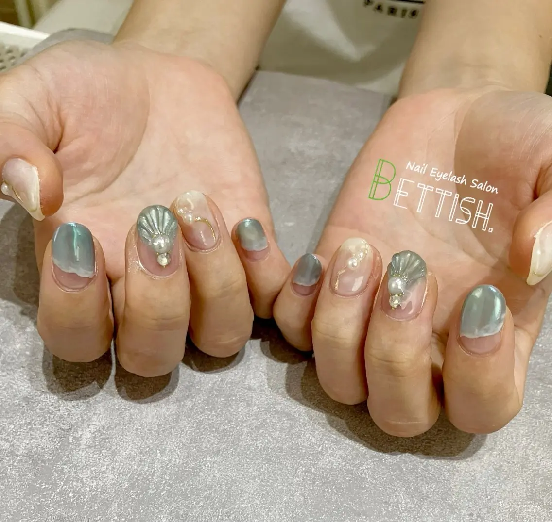 ネイル ブルー ハンドネイル BETTISH. KUMIKO☺︎︎のネイルデザイン