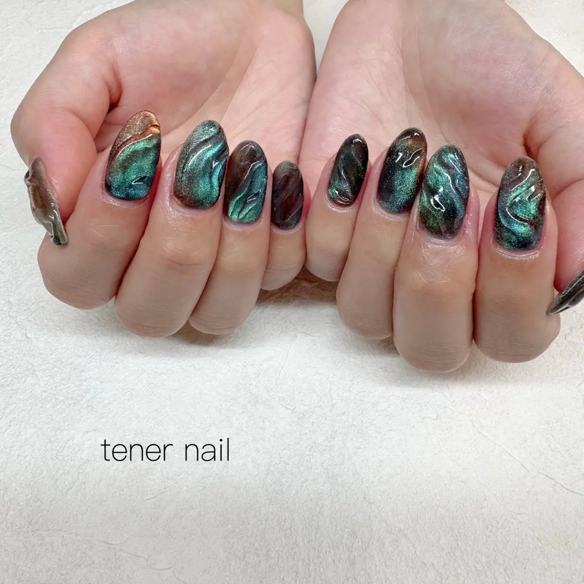 ネイル マグネットネイル ぷっくりネイル ハンドネイル テネルネイル tener nailのネイルデザイン