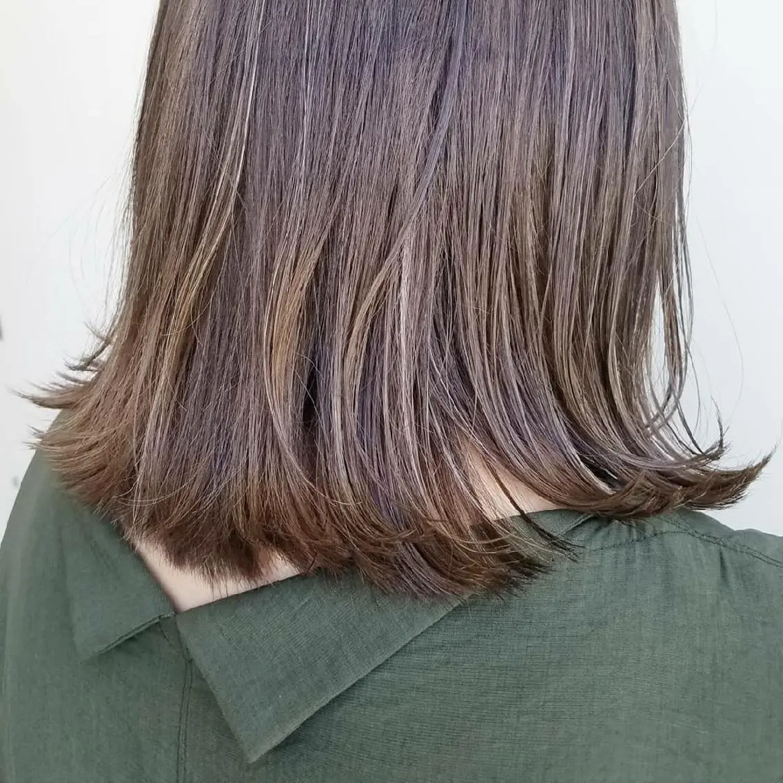 カラー ミディアム パーマ ヘアアレンジ アッシュ ハイライトカラー ミント ハイライト iplus　眉毛と まつげパーマ専門店のマツエク・マツパデザイン