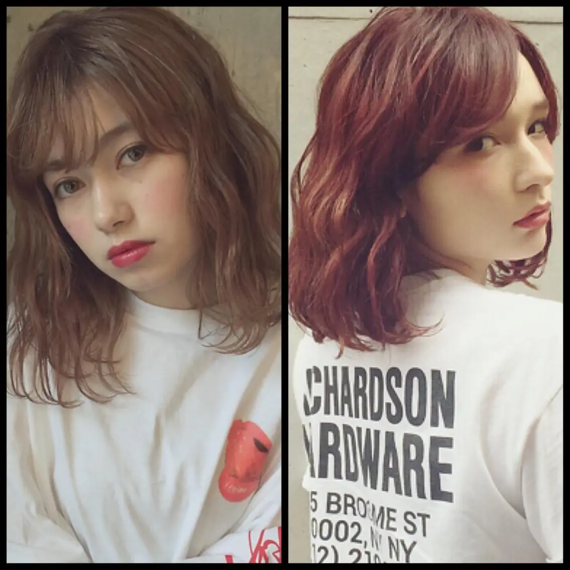ミディアム カラー パーマ ヘアアレンジ ヘアカラー トリートメント ヘアセット ☔️髪質改善🉐割✨ 🐸“ever”🐸のヘアスタイル