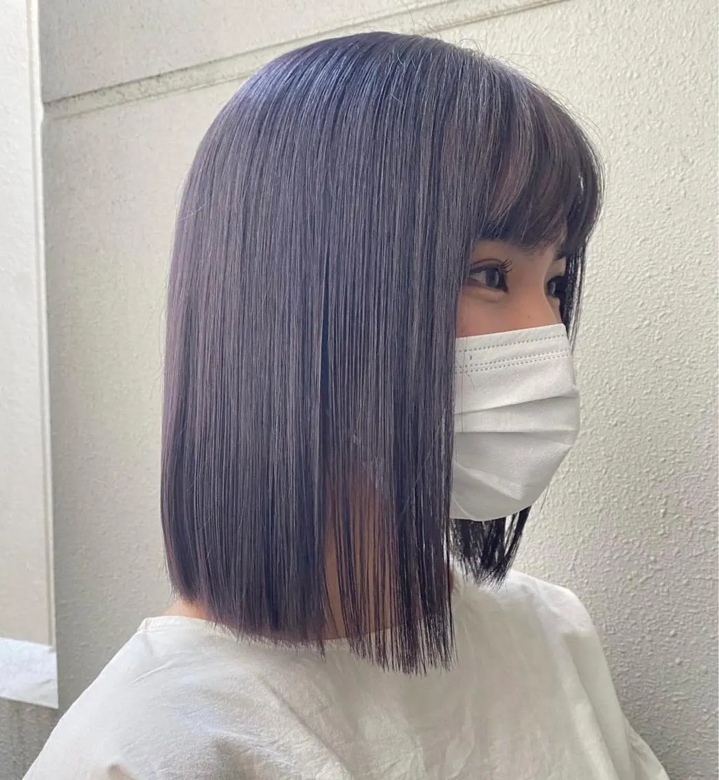 カラー ラベンダーカラー ラベンダーグレー 中村 彩夏のヘアスタイル