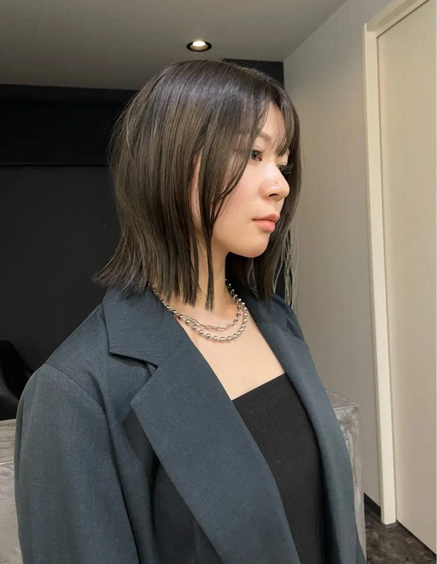 ミディアム カラー ベージュカラー ブロンド 透明感カラー グレージュ men'scut募集 /艶カラー/上杉健太のヘアスタイル