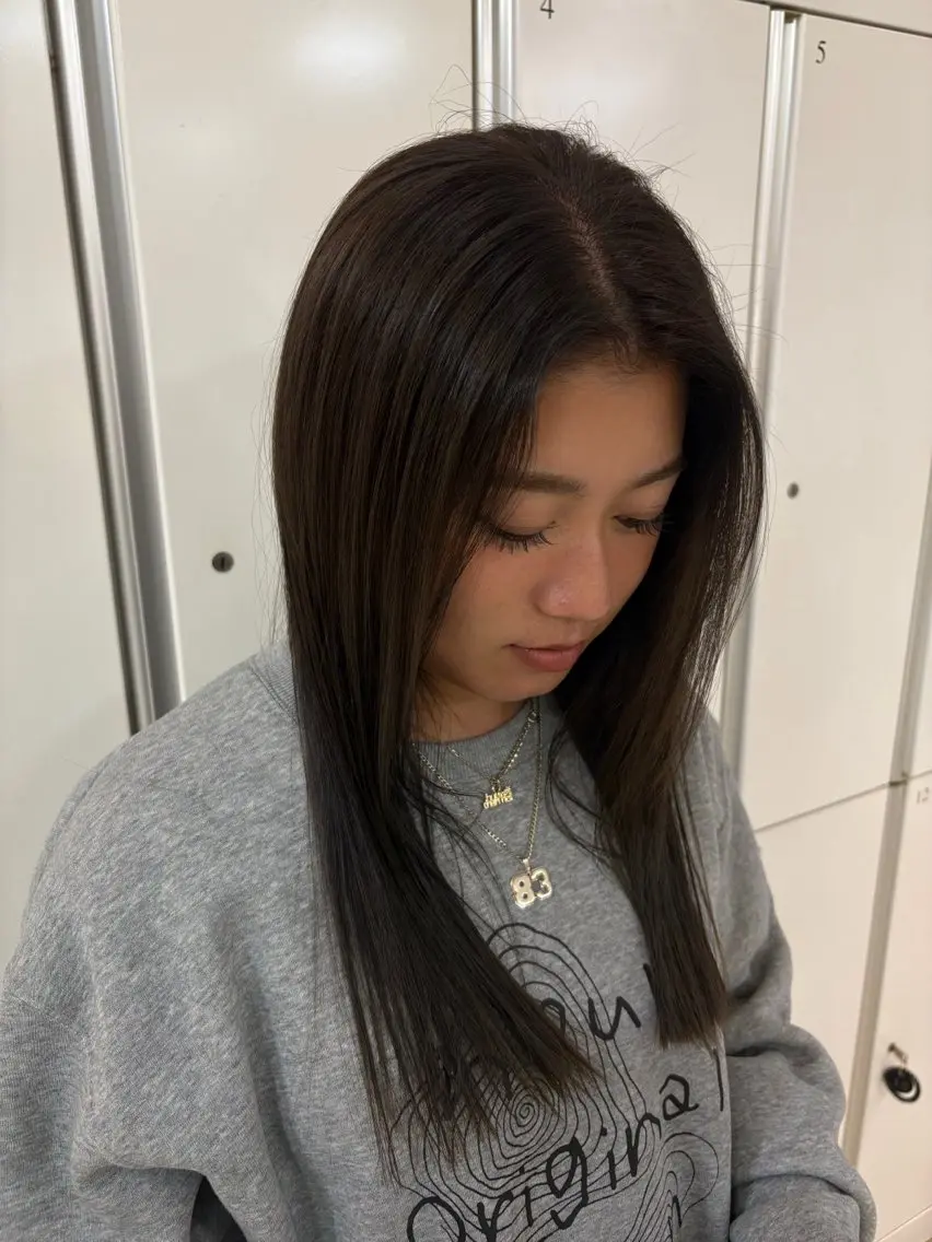セミロング カラー CREA渋沢 モデル募集🌺アイナのヘアスタイル
