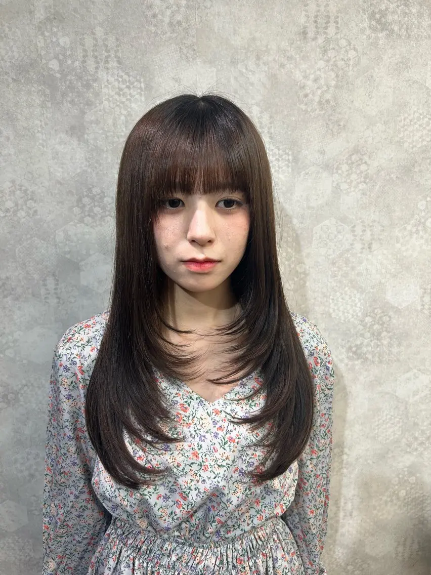 セミロング 💗ツヤ髪ハイトーン 💗RIKOのヘアスタイル