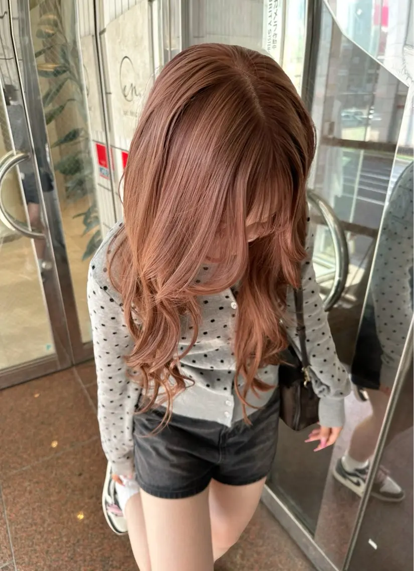 カラー ベージュカラー ブリーチ ピンクカラー ピンクベージュ ヘアカラー miyu ♡のヘアスタイル