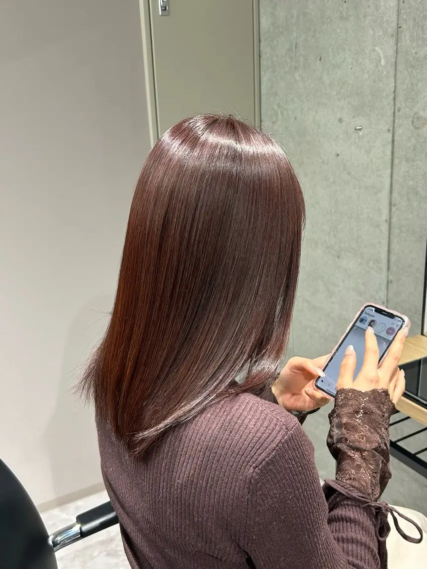ミディアム カラー カット トリートメント OAK溝の口 天使の輪👑YUKIのヘアスタイル