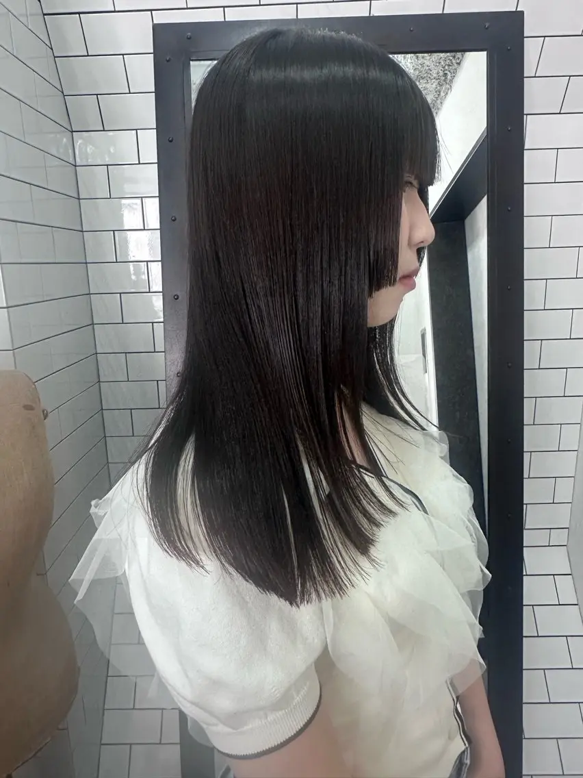 ロング カット 縮毛矯正 トリートメント 妙見 知洋のヘアスタイル