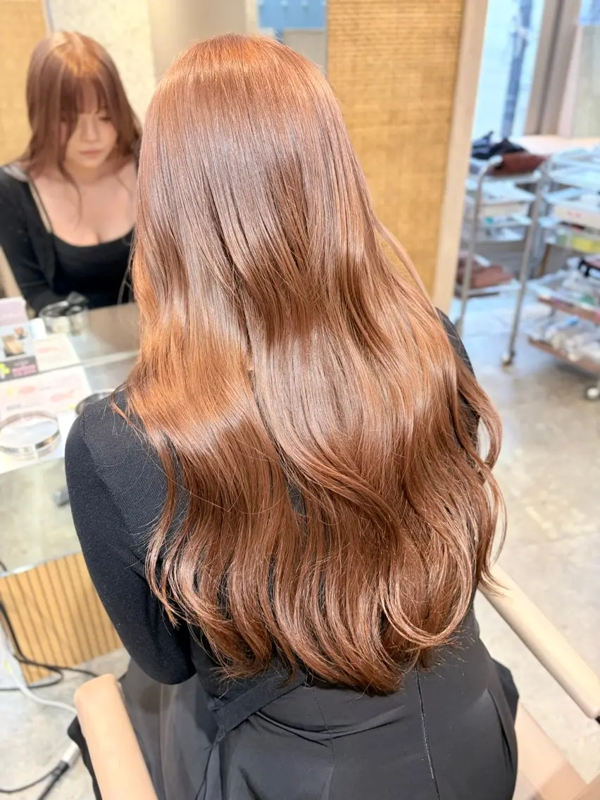 ロング カラー ブラウンカラー ヘアカラー トリートメント ハッシュカット&艶々 ハイトーン/ミワのヘアスタイル