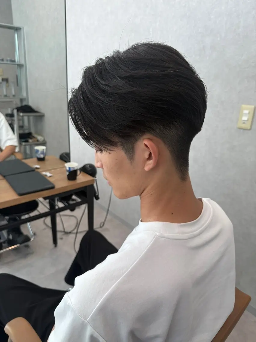 ショート メンズ センターパート 縮毛矯正 カット 縮毛矯正 メンズパーマ職人/ 天神/tatsukiのヘアスタイル