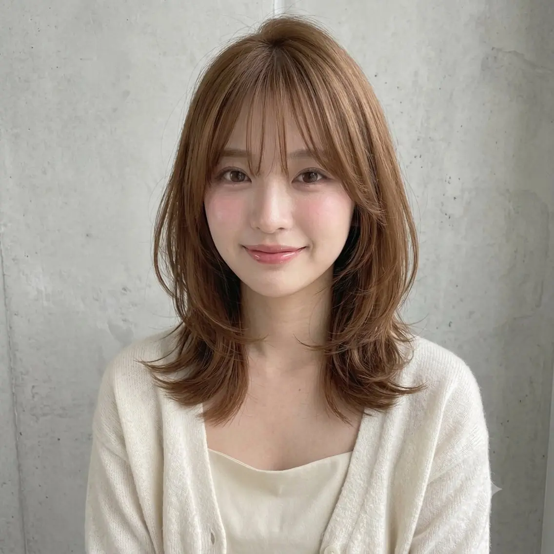 ミディアム カット トリートメント レイヤー×透明感カラ ー🕊AZUSAのヘアスタイル