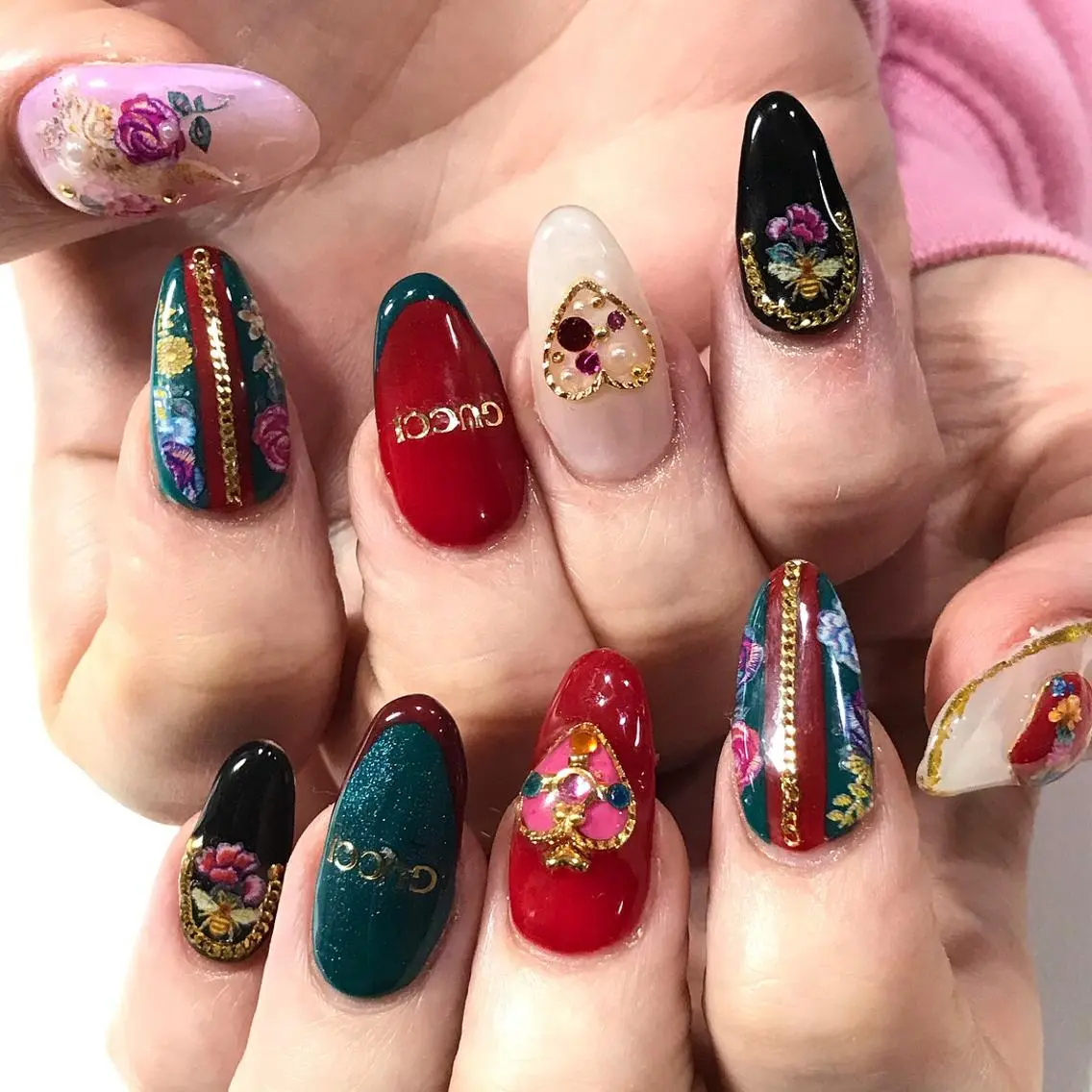 ネイル 渋谷／チップ長さ出し 👑アプレgel-xのネイルデザイン