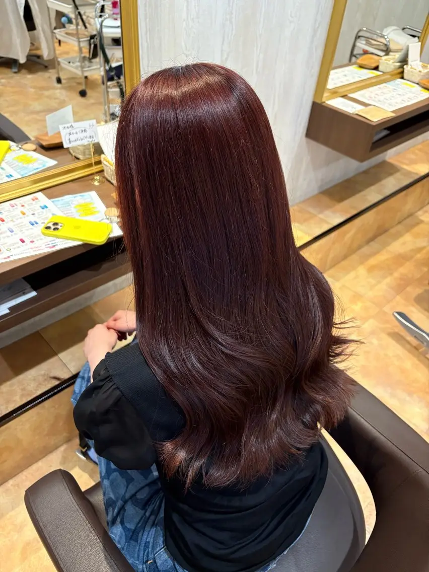 ロング カラー ブラウンカラー ピンクカラー ピンクブラウン カット ヘアカラー ブリーチなしWカラー レイヤー/Rickyのヘアスタイル