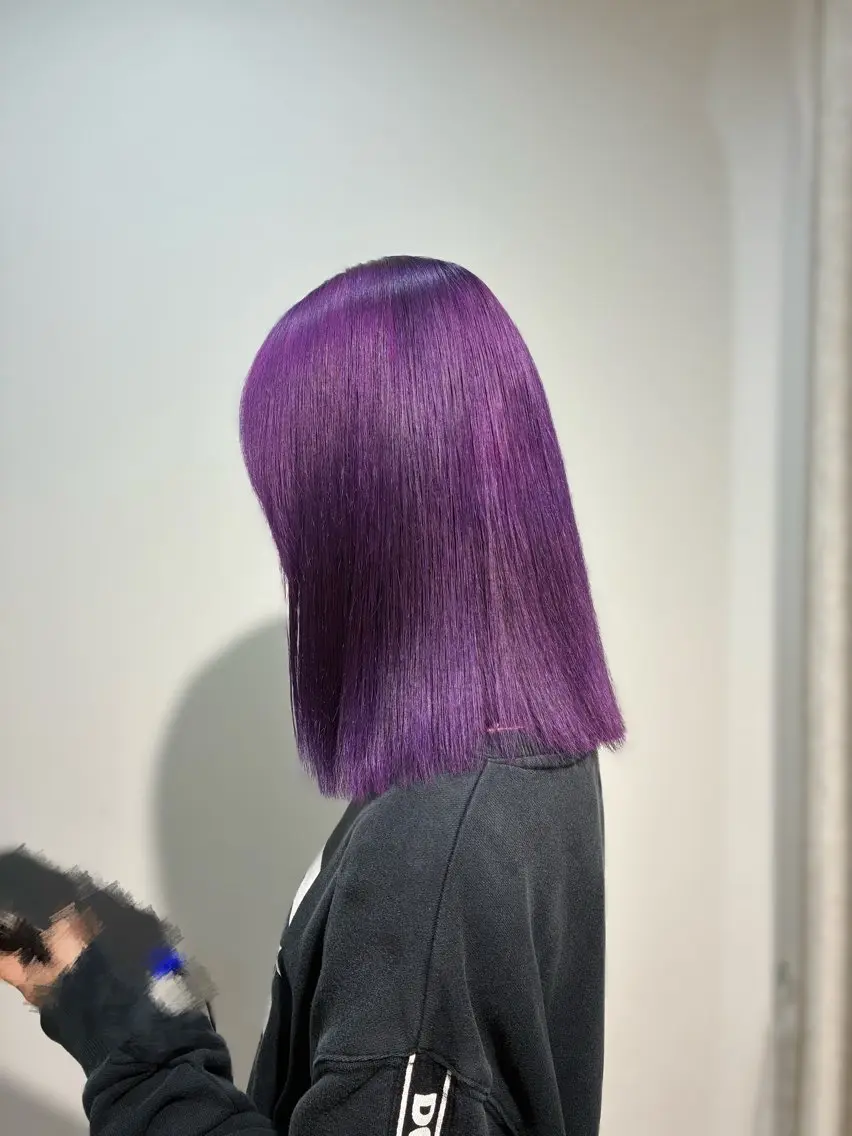 ミディアム カラー ブリーチ 梅原 姫🍬🐰のヘアスタイル
