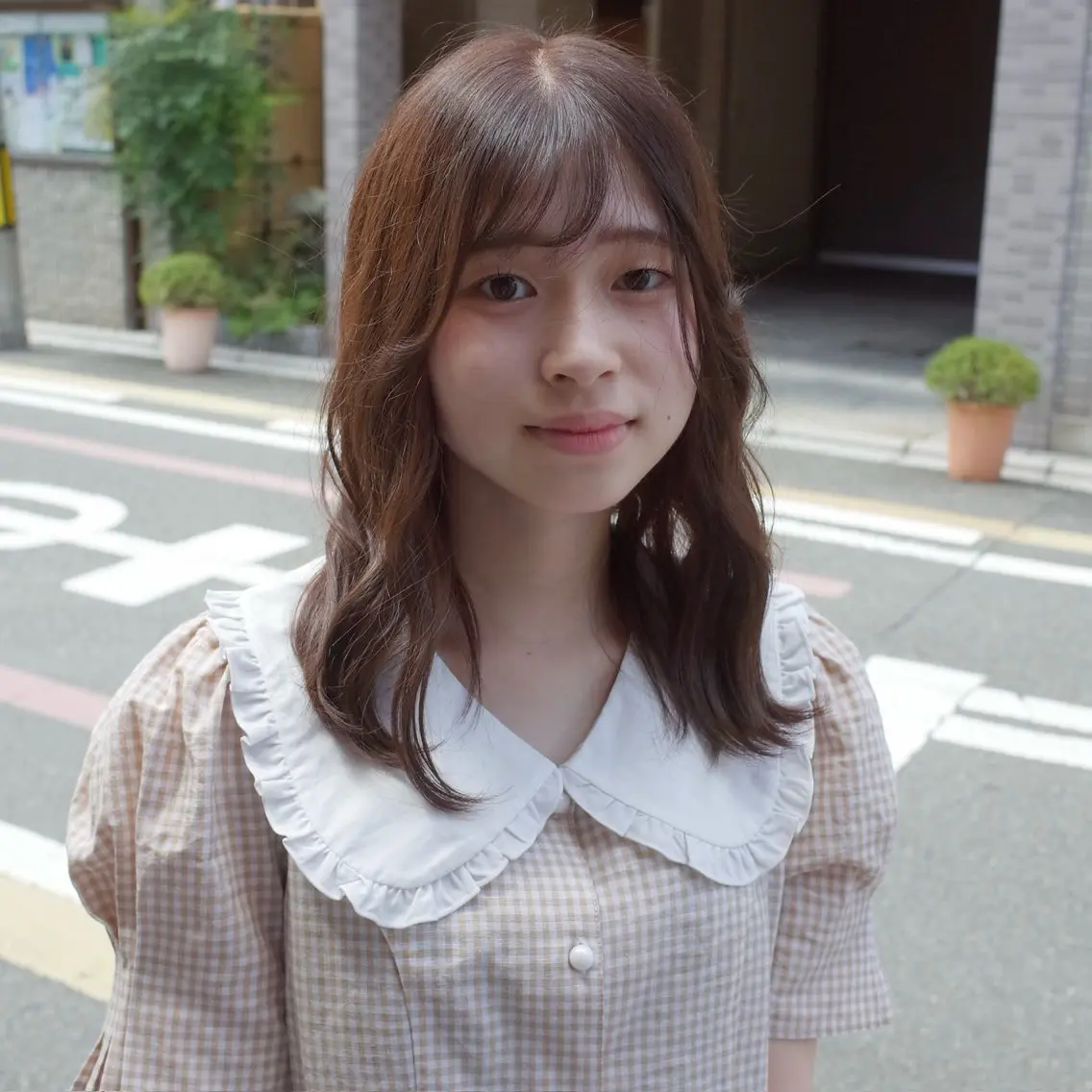 セミロング カラー ヘアカラー カラーモデル fon▶山田 悠華のヘアスタイル