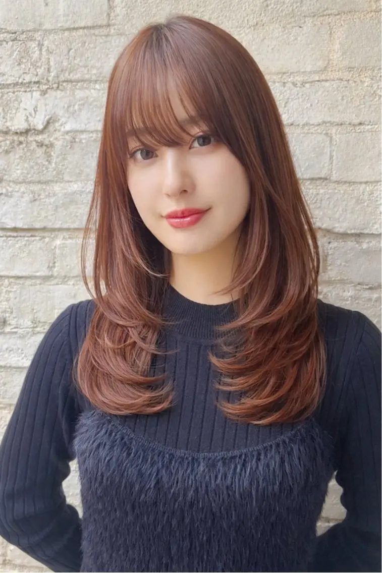 ロング くびれヘア 顔まわりレイヤー 顔周りカット くびれレイヤー レイヤーカット カット ヘアカラー トリートメント モテ髪の神様✨ 祝田巳幸/全国4位のヘアスタイル