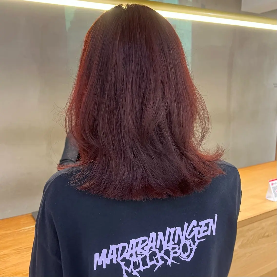 セミロング カラー ブリーチ 透明感カラー ブリーチなしカラー カット ヘアカラー トリートメント レイヤー/縮毛矯正/ 暖色/mao🎀のヘアスタイル