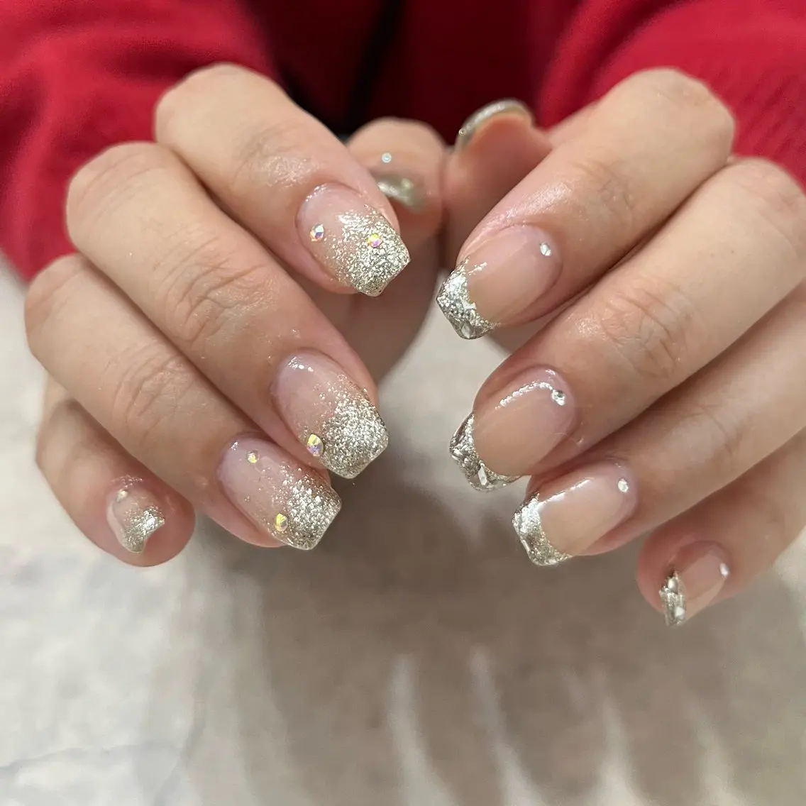 ネイル グリーン ハンドネイル vegh. nail/阿波座のネイルデザイン