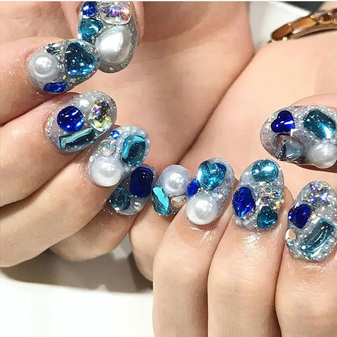 ネイル 渋谷／チップ長さ出し 👑アプレgel-xのネイルデザイン