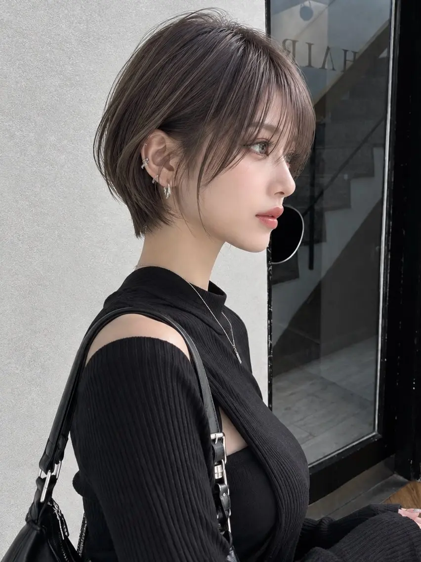 ショート ショートボブ 丸みショート ボブ 韓国風ヘア ショートヘア 山下強　ショート/ ボブ/レイヤーのヘアスタイル