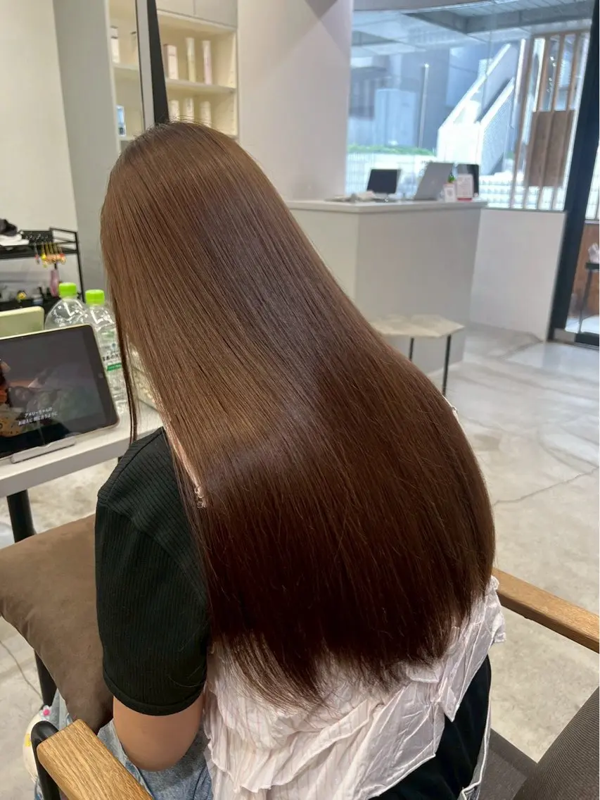 ロング パーマ 縮毛矯正 ハイトーンカラー が絶対可愛い✨泰聖✨のヘアスタイル