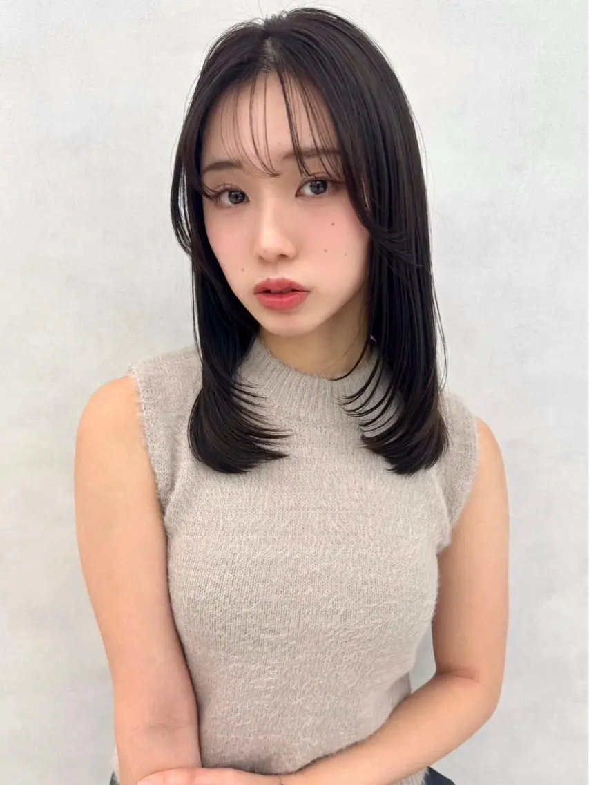 セミロング カラー ヘアアレンジ アッシュ 透明感カラー グレージュ 髪質改善 カット ヘアカラー ✨レイヤー/ 透明感カラー✨冨永剛のヘアスタイル