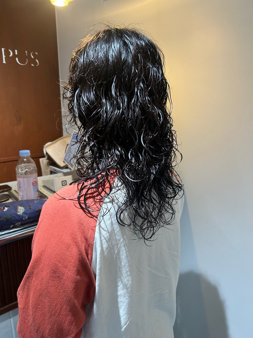セミロング カット パーマ トリートメント レイヤーカット🍃 カネコのヘアスタイル