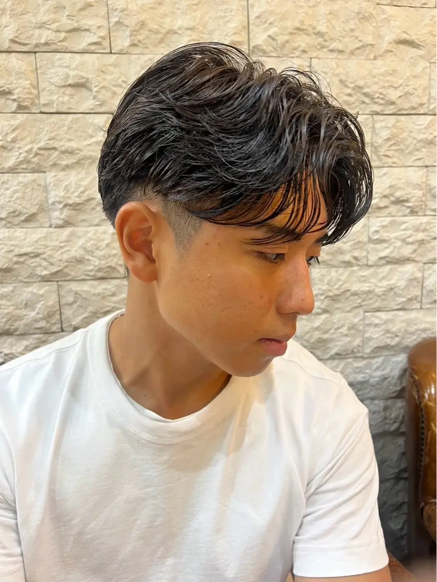 パーマ メンズ カット パーマ 山下 莉歩のヘアスタイル