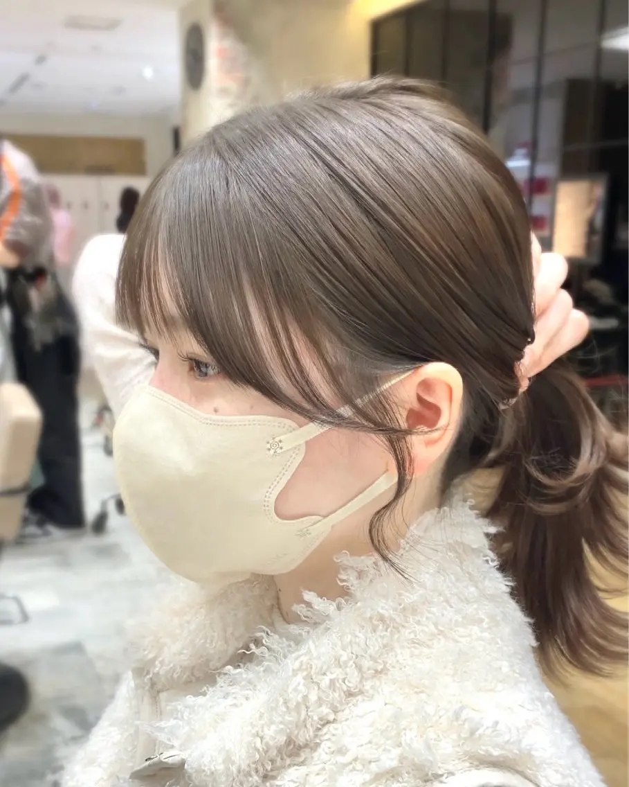 ミディアム カラー 顔まわりカット🌟 くびれヘア/寺門遥輝のヘアスタイル