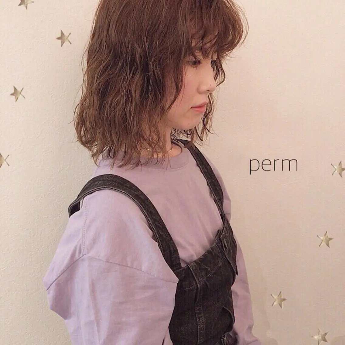ミディアム パーマ 市川 千夏のヘアスタイル
