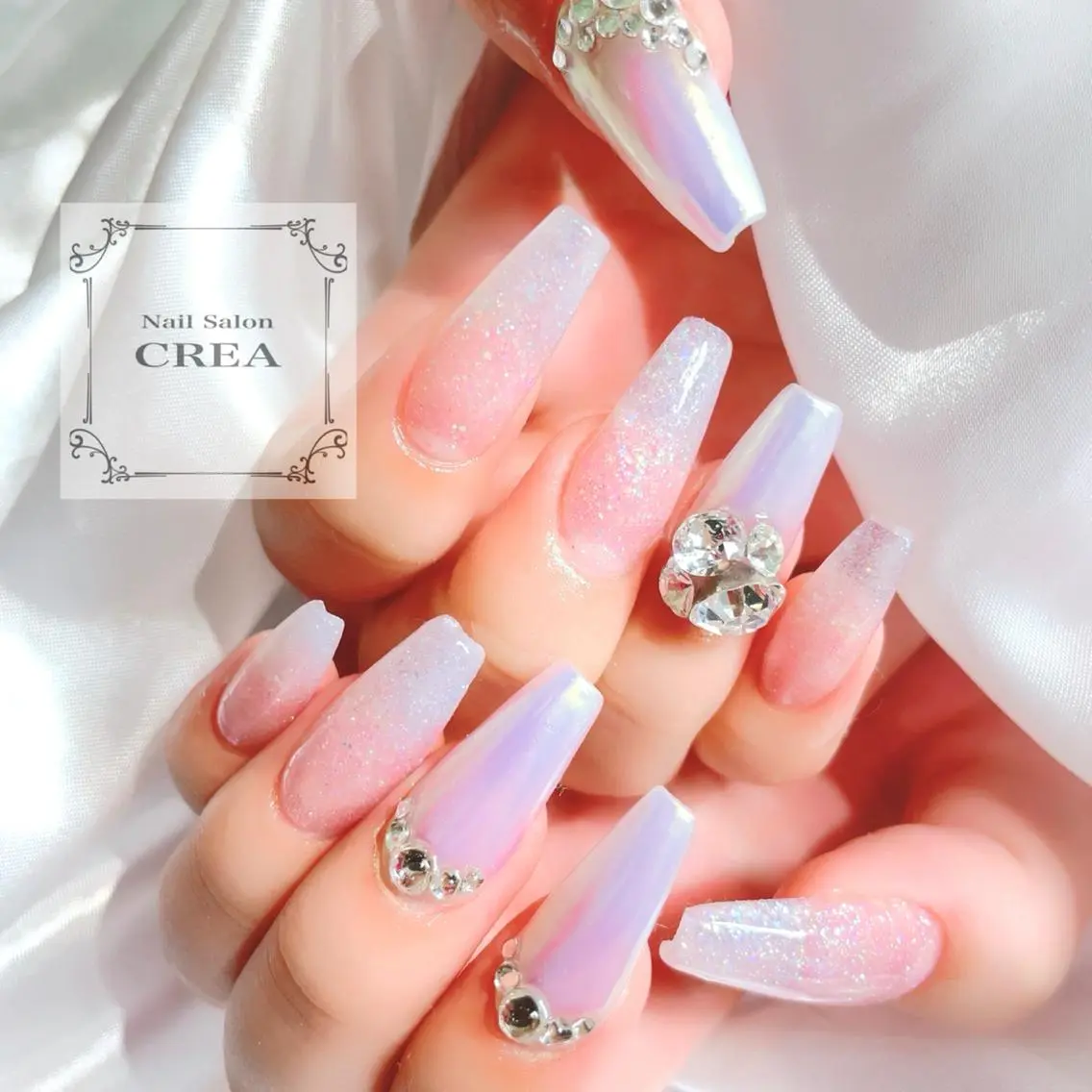 ネイル アートネイル オーロラネイル スカルプネイル ハンドネイル NailSalon CREAのネイルデザイン