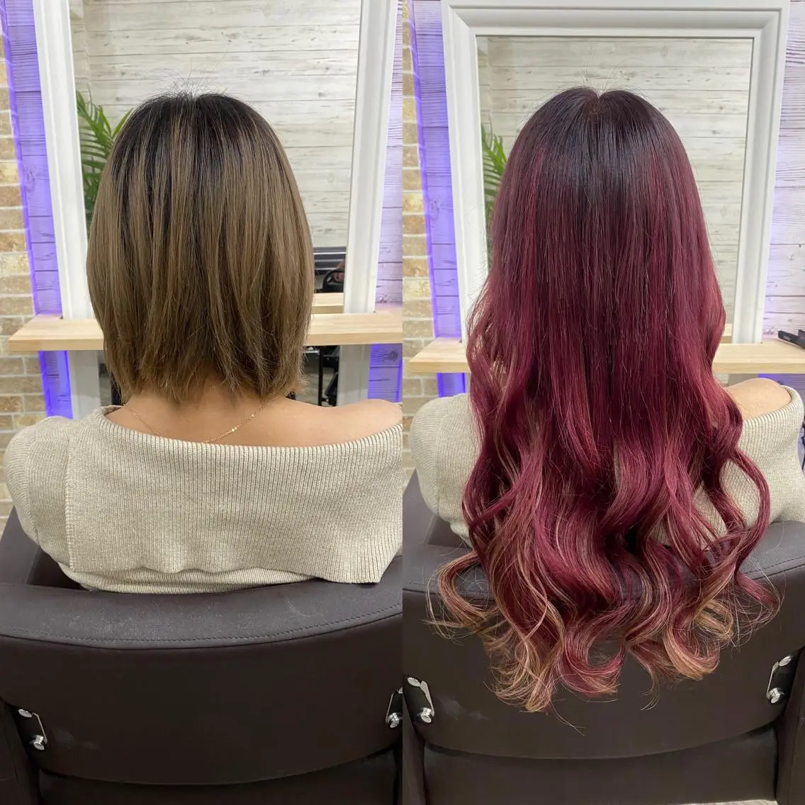 セミロング カラー ヘアアレンジ アイブロウ ショートボブ 編み込みエクステ シールエクステ セミロングパーマ バレイヤージュ FAAM Tsuneのヘアスタイル