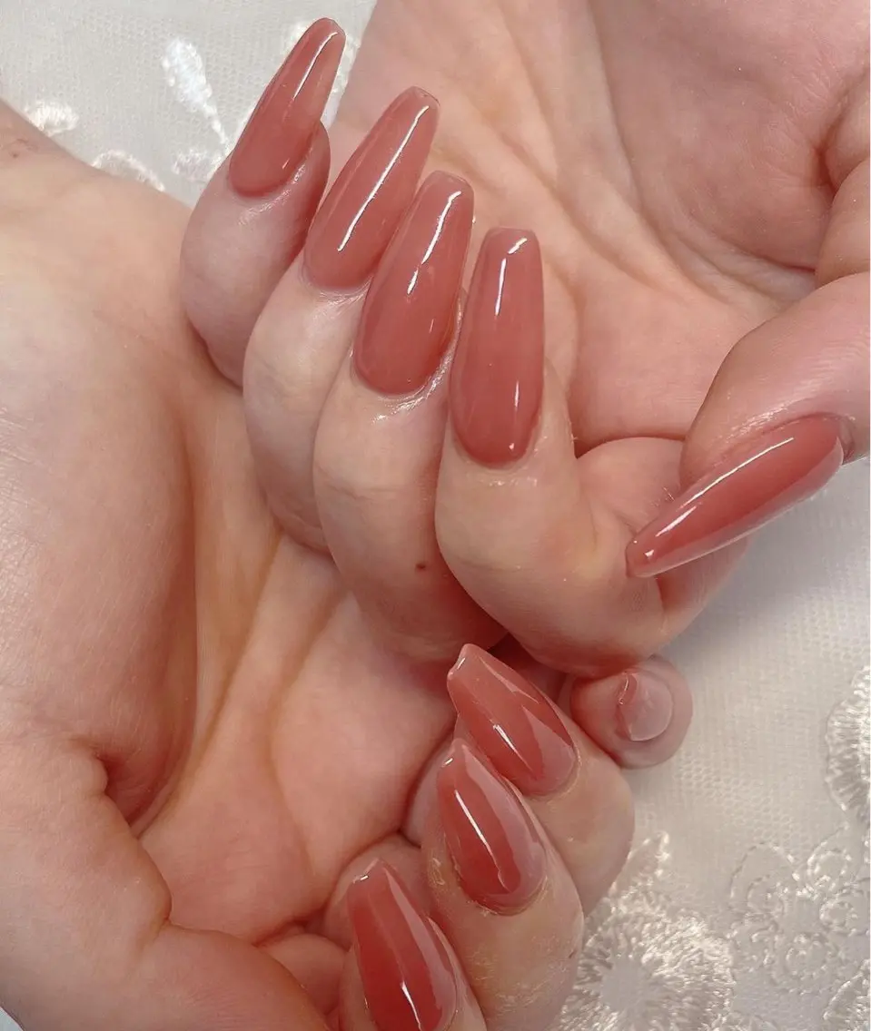 ネイル アートネイル オーロラネイル チークネイル 長さ出し フラッシュネイル misun_ nailのネイルデザイン