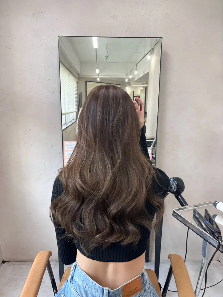ロング カラー カット ヘアカラー トリートメント 【髪質改善　韓国 風】maya🐰♡のヘアスタイル