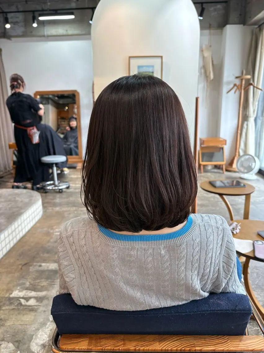 ミディアム ボブレイヤー ボブ レイヤーカット カット ヘアカラー 樽川 紗月のヘアスタイル