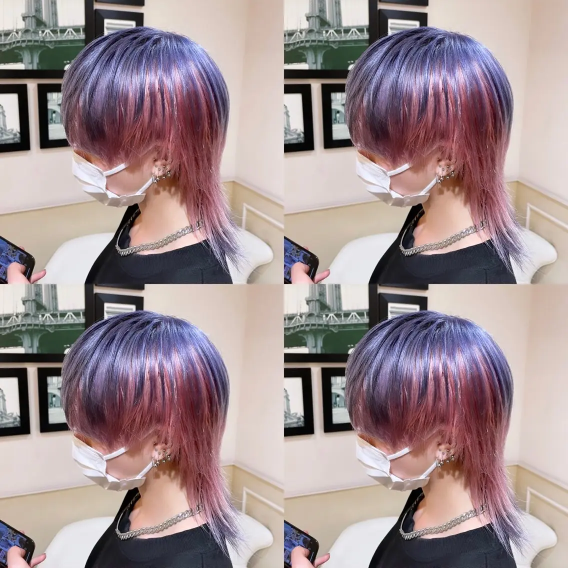 ショート カラー ブルーカラー ブルーラベンダー ラベンダーカラー ピンクカラー 🌟トップデザイナー 高橋🌟のヘアスタイル