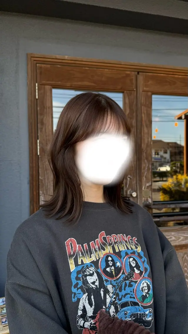 ミディアム カラー オリーブカラー くびれヘア 暖色カラー/髪質改善 /レイヤーカット/翠のヘアスタイル