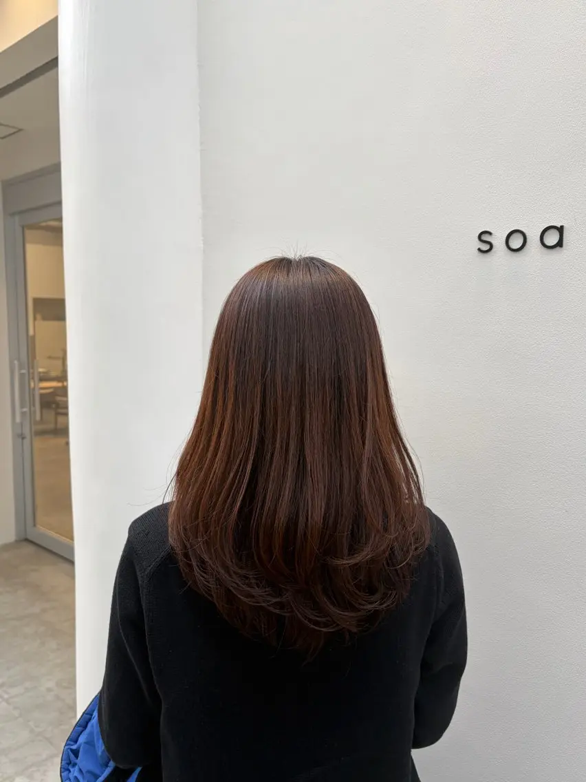 セミロング レイヤーカット きたはら あおいのヘアスタイル