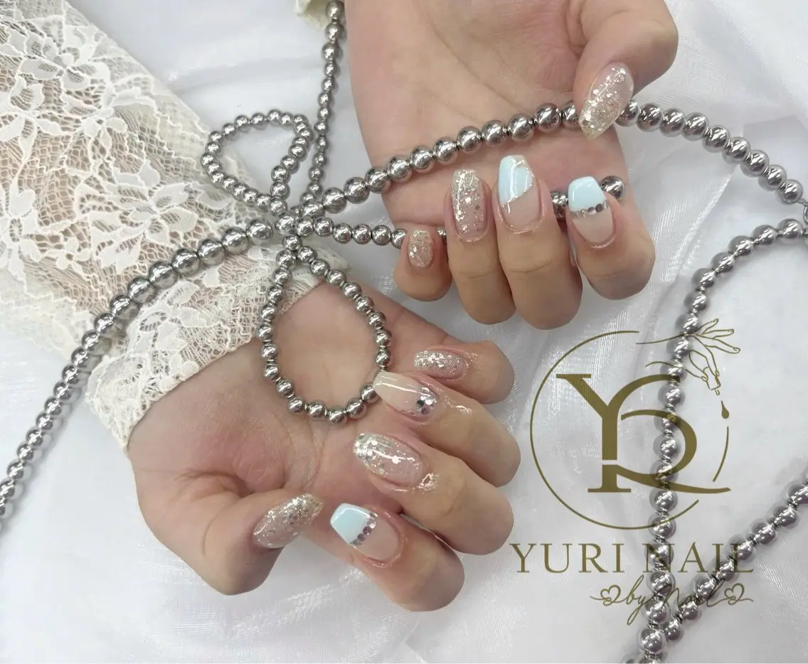 ネイル チークネイル フットネイル フレンチネイル グラデーション キラキラネイル ハンドネイル フットネイル ハンドケア YURI Nail Funabashiのネイルデザイン