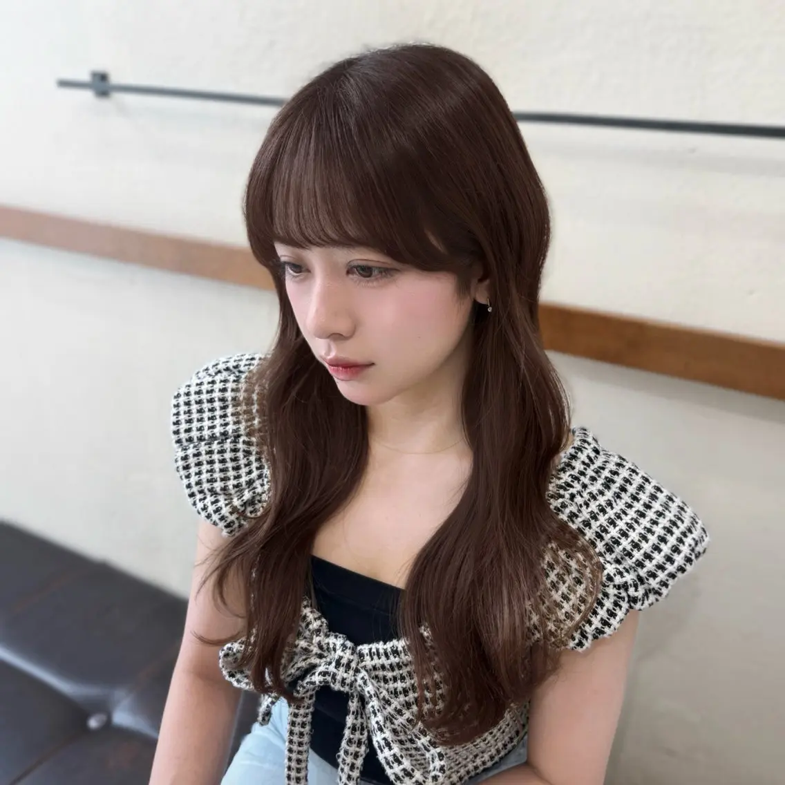 ロング 小顔カット ヘアカラー トリートメント ヘアセット 森はるな /美髪/髪質改善のヘアスタイル