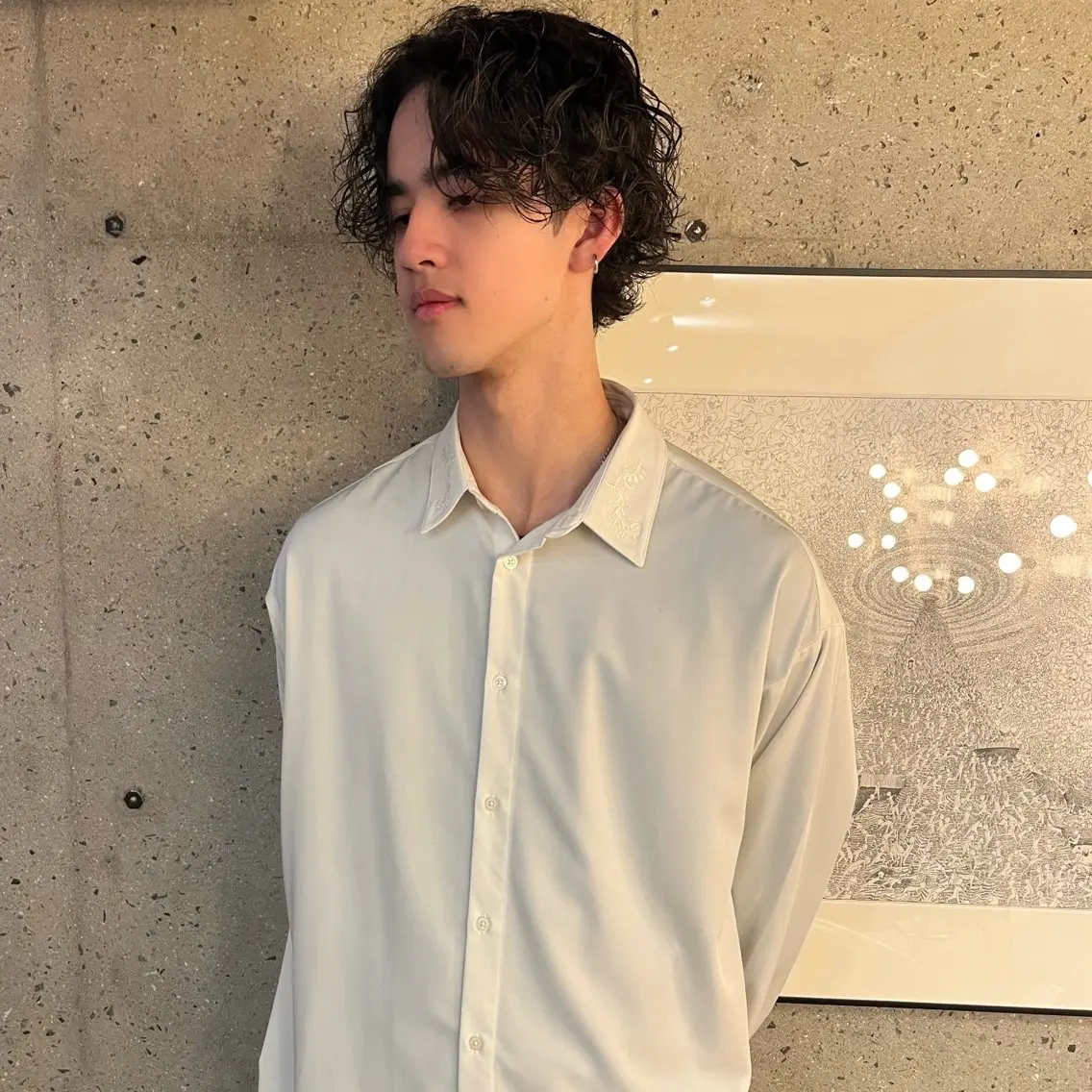 ミディアム パーマ メンズ 永井駿祐【平尾 薬院】メンズカットのヘアスタイル