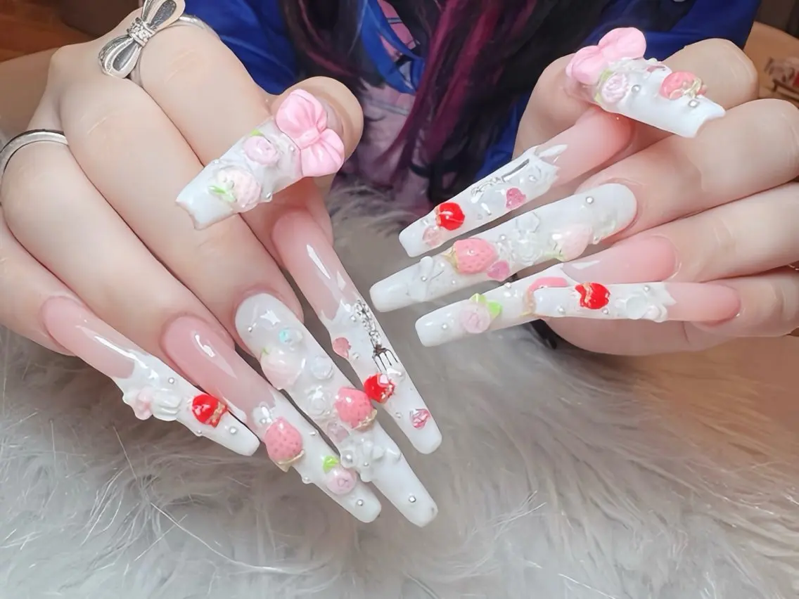 ネイル オーロラネイル ブルー フットネイル ジェルネイル 氷ネイル・うるうるネイル ハンドネイル Rin Nail 新大久保店のネイルデザイン