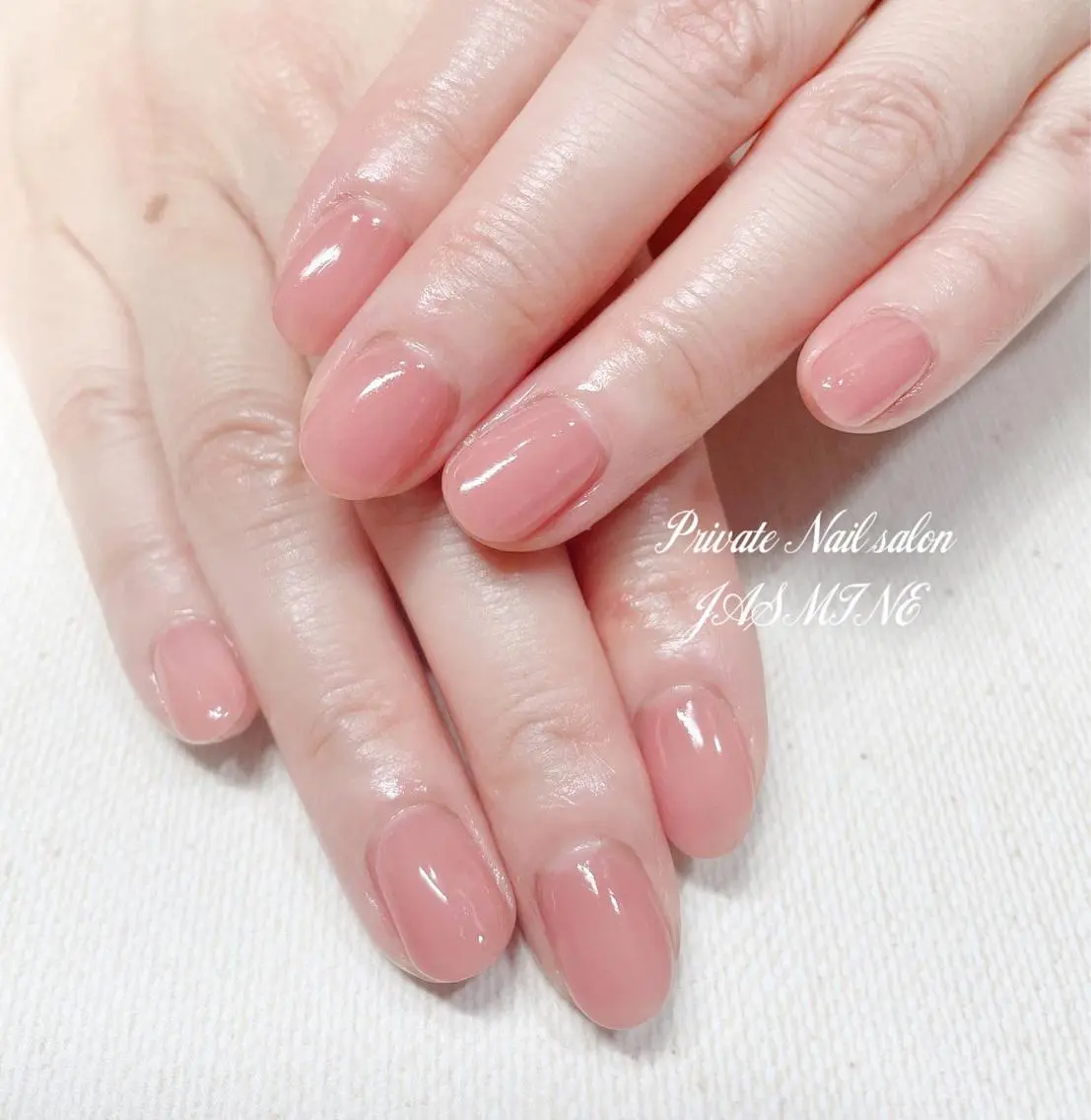 ネイル オフィスネイル ワンカラーネイル ピンク シンプルネイル ハンドネイル Nail salon JASMINEのネイルデザイン